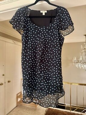 dressbarn Black Top with Blue Accents